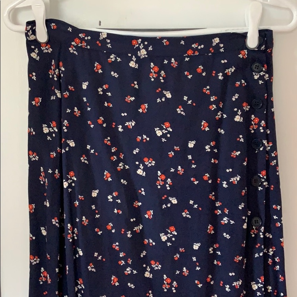 Navy Floral Skirt - Price Is Firm